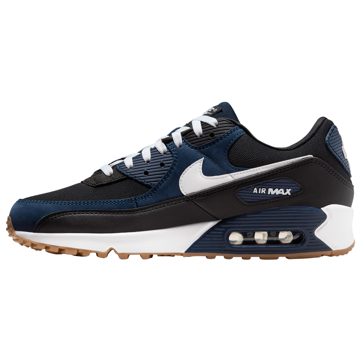 Nike Air Max 90 - Men's - Midnight Navy/White/Gum Medium Brown