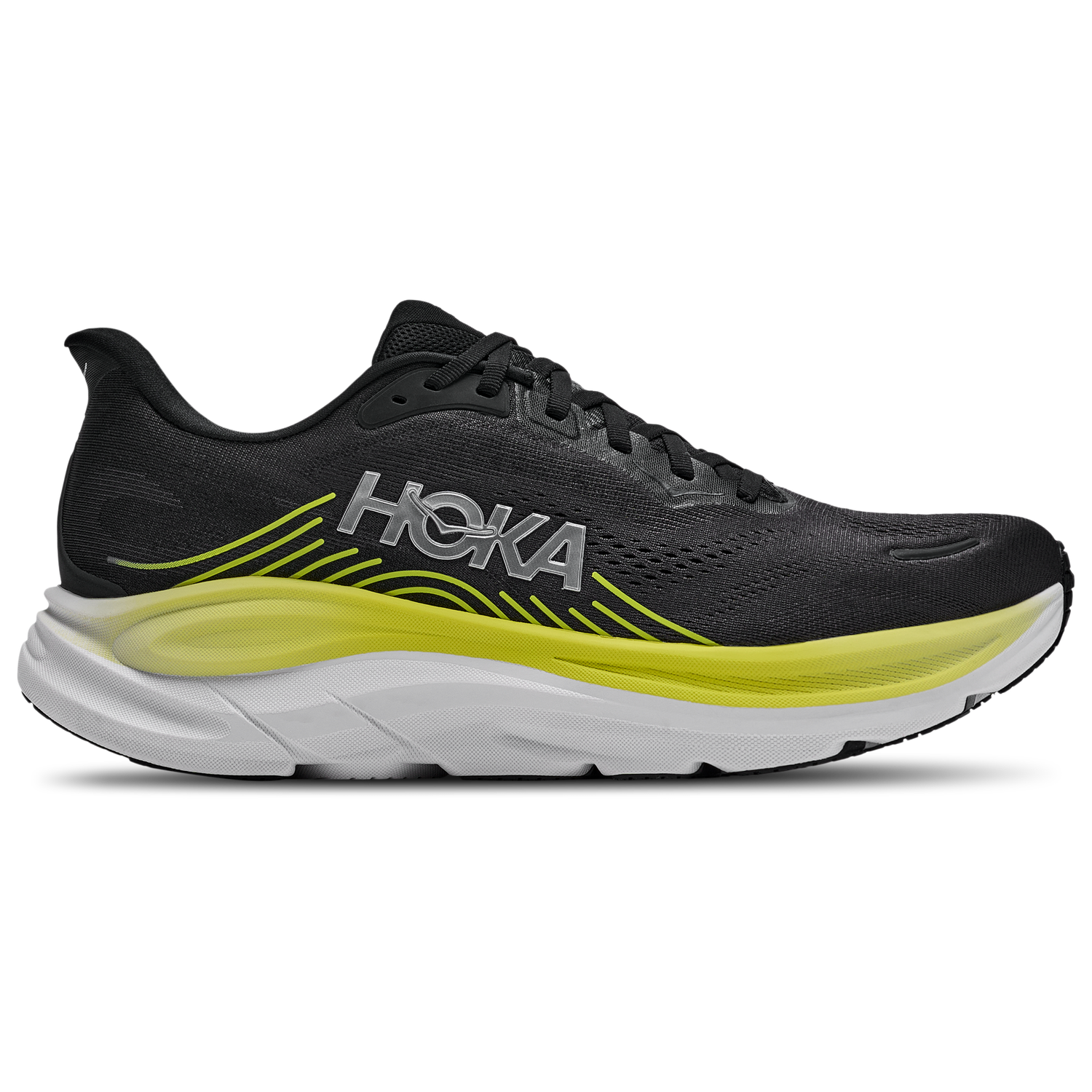 HOKA Clifton 11 - Men's - Black/White/Yellow