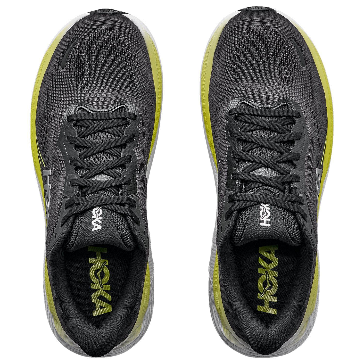 HOKA Clifton 11 - Men's - Black/White/Yellow