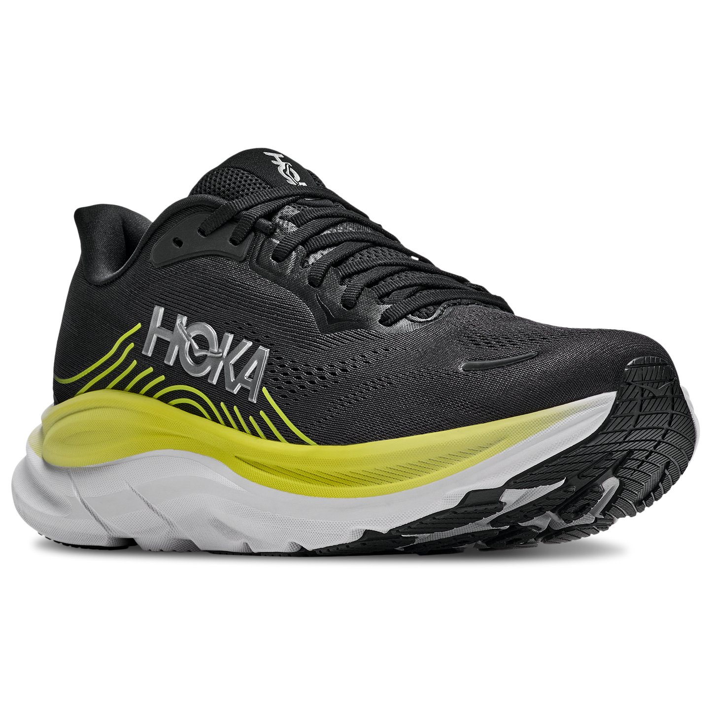 HOKA Clifton 11 - Men's - Black/White/Yellow