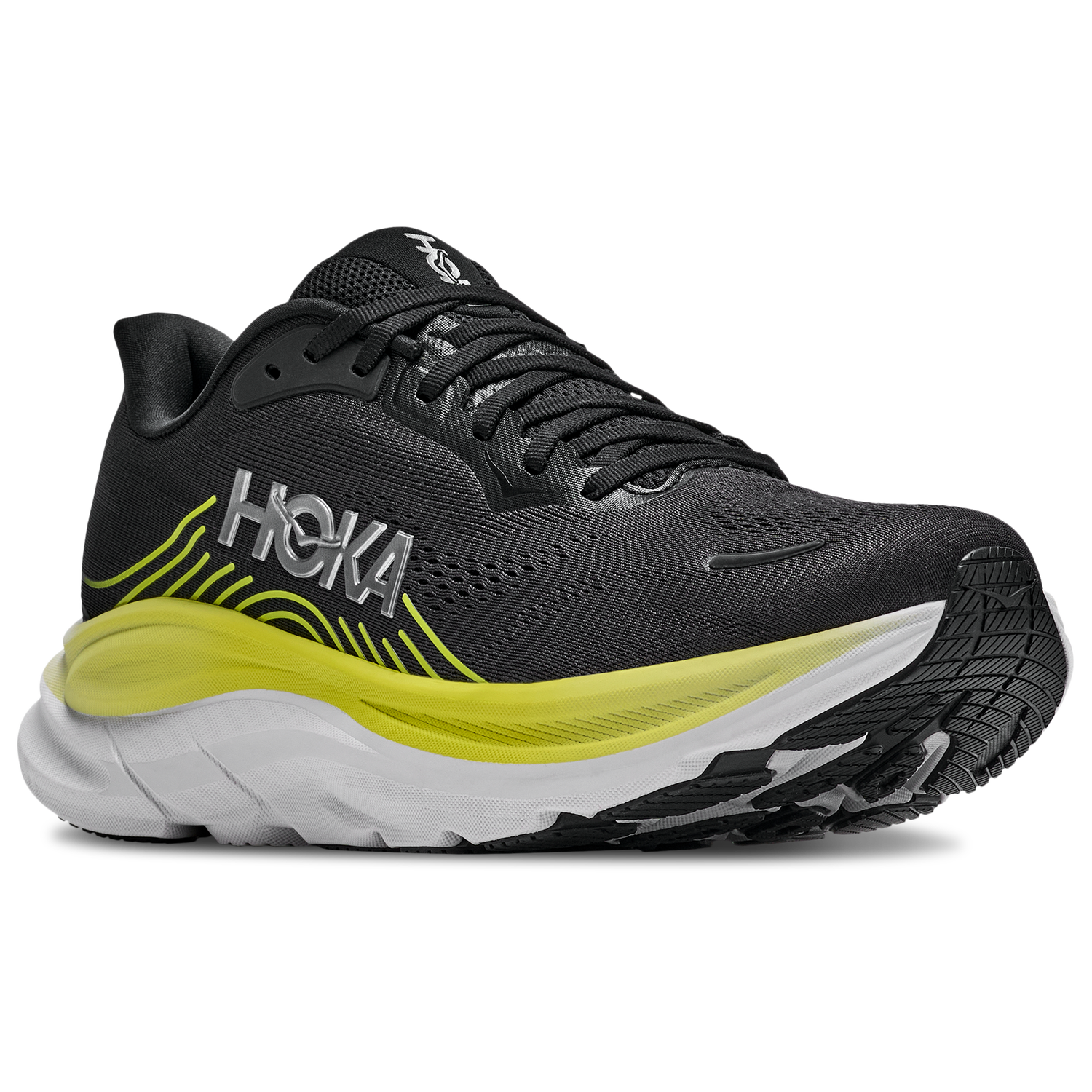 HOKA Clifton 11 - Men's - Black/White/Yellow
