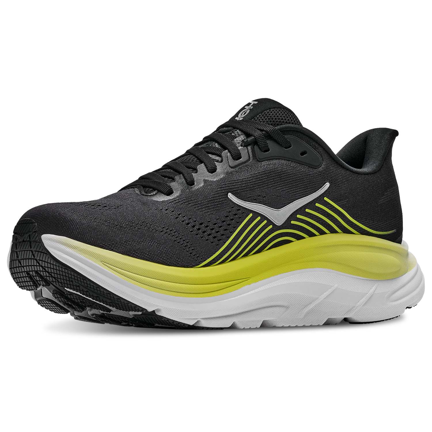 HOKA Clifton 11 - Men's - Black/White/Yellow