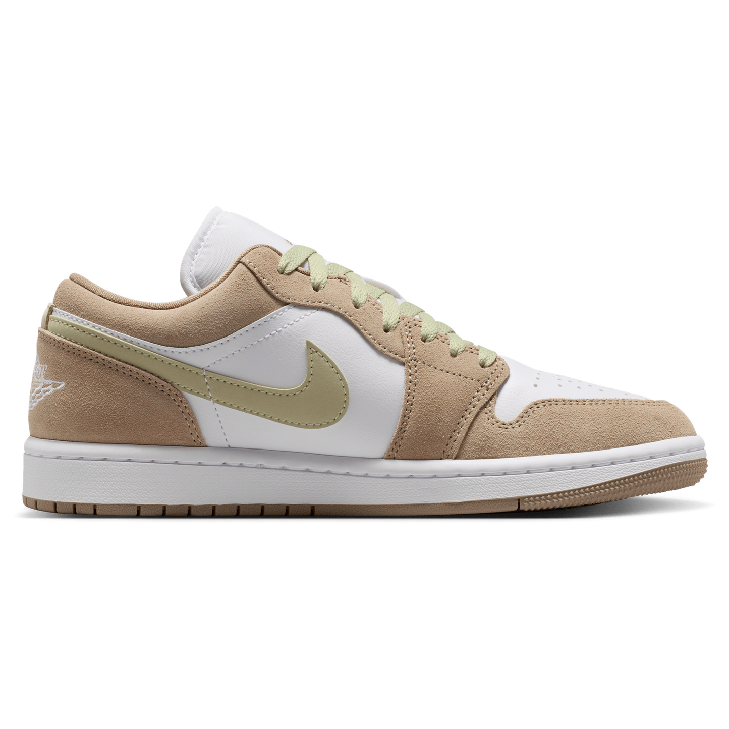 Jordan AJ 1 Low - Women's - White/Olive Aura/Khaki