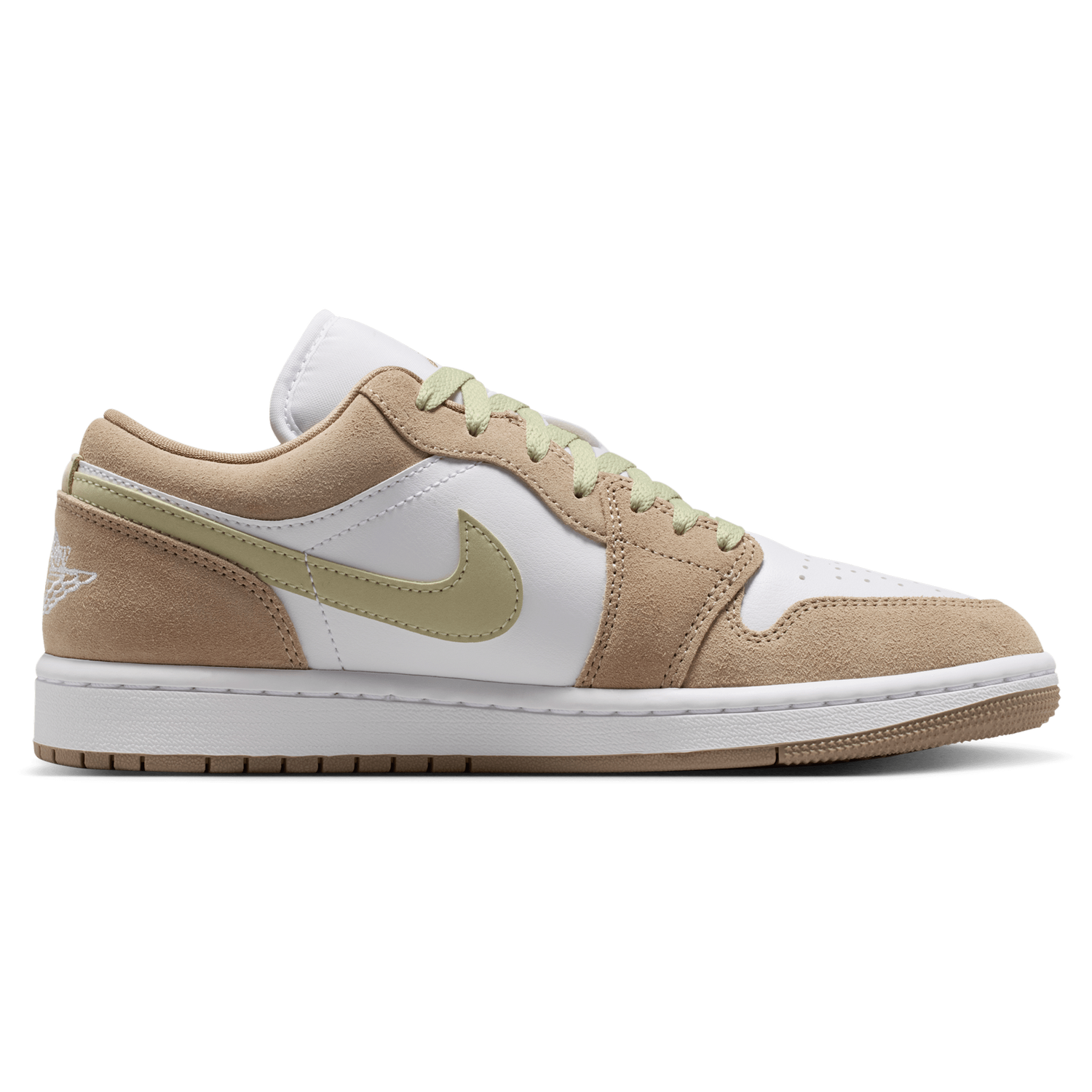 Jordan AJ 1 Low - Women's - White/Olive Aura/Khaki