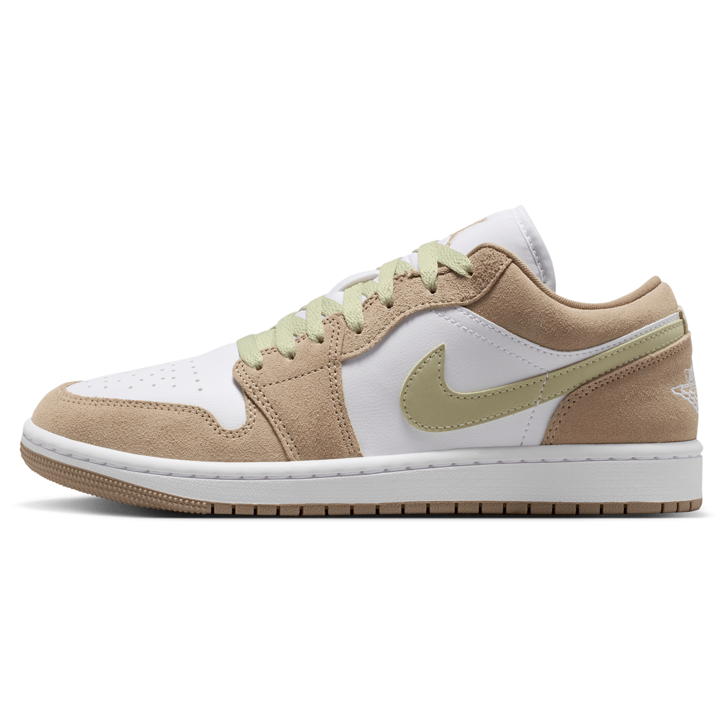 Jordan AJ 1 Low - Women's - White/Olive Aura/Khaki