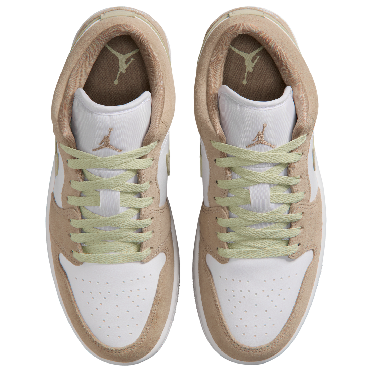 Jordan AJ 1 Low - Women's - White/Olive Aura/Khaki