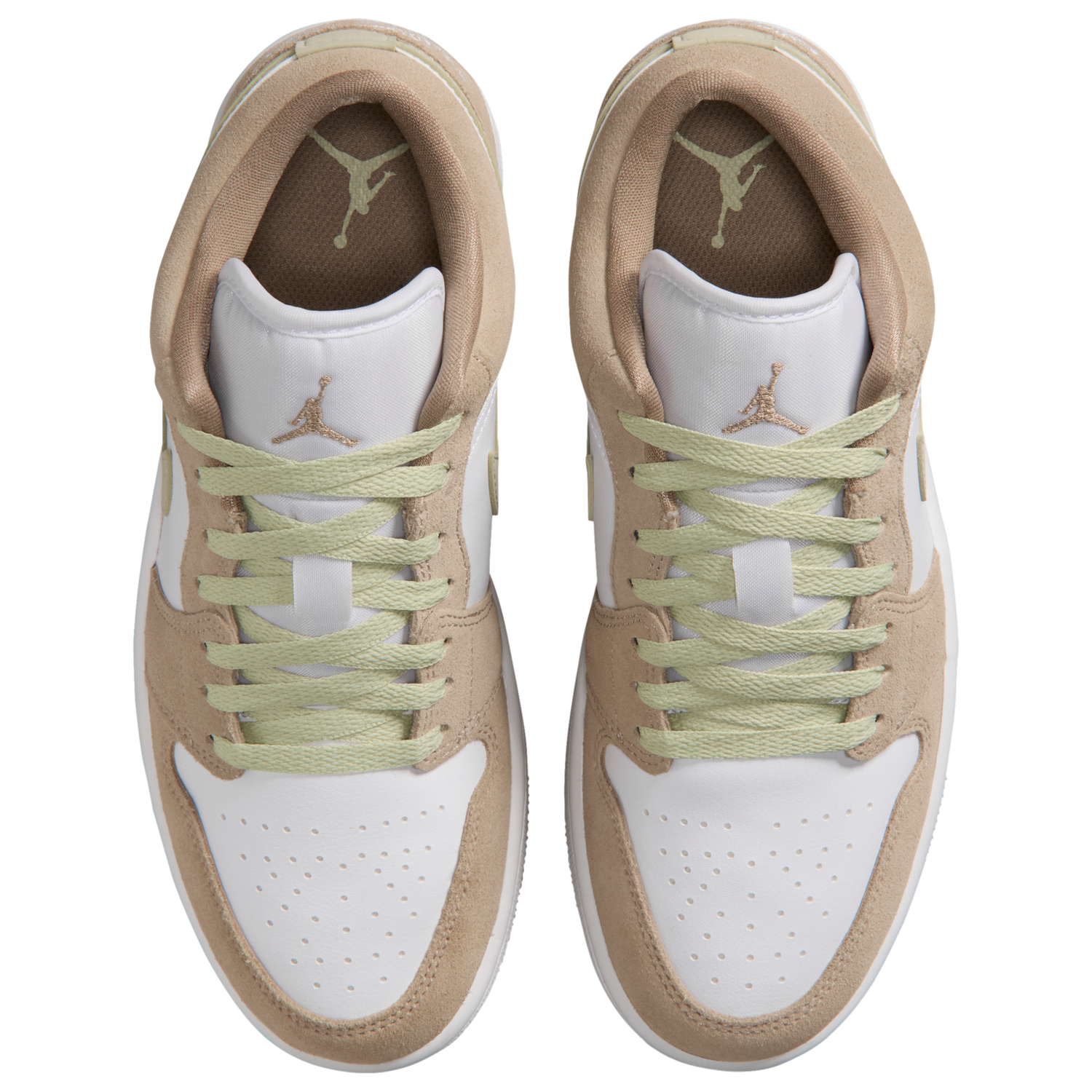 Jordan AJ 1 Low - Women's - White/Olive Aura/Khaki