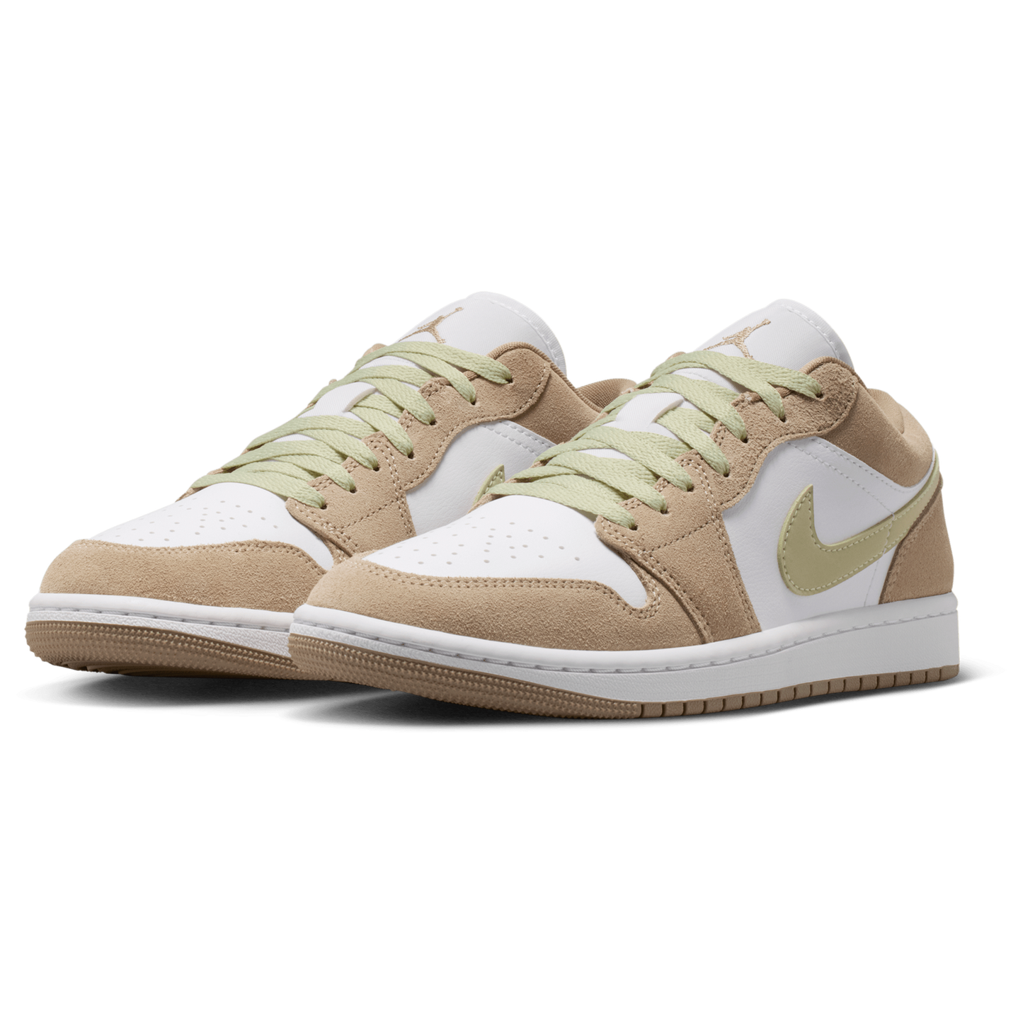 Jordan AJ 1 Low - Women's - White/Olive Aura/Khaki