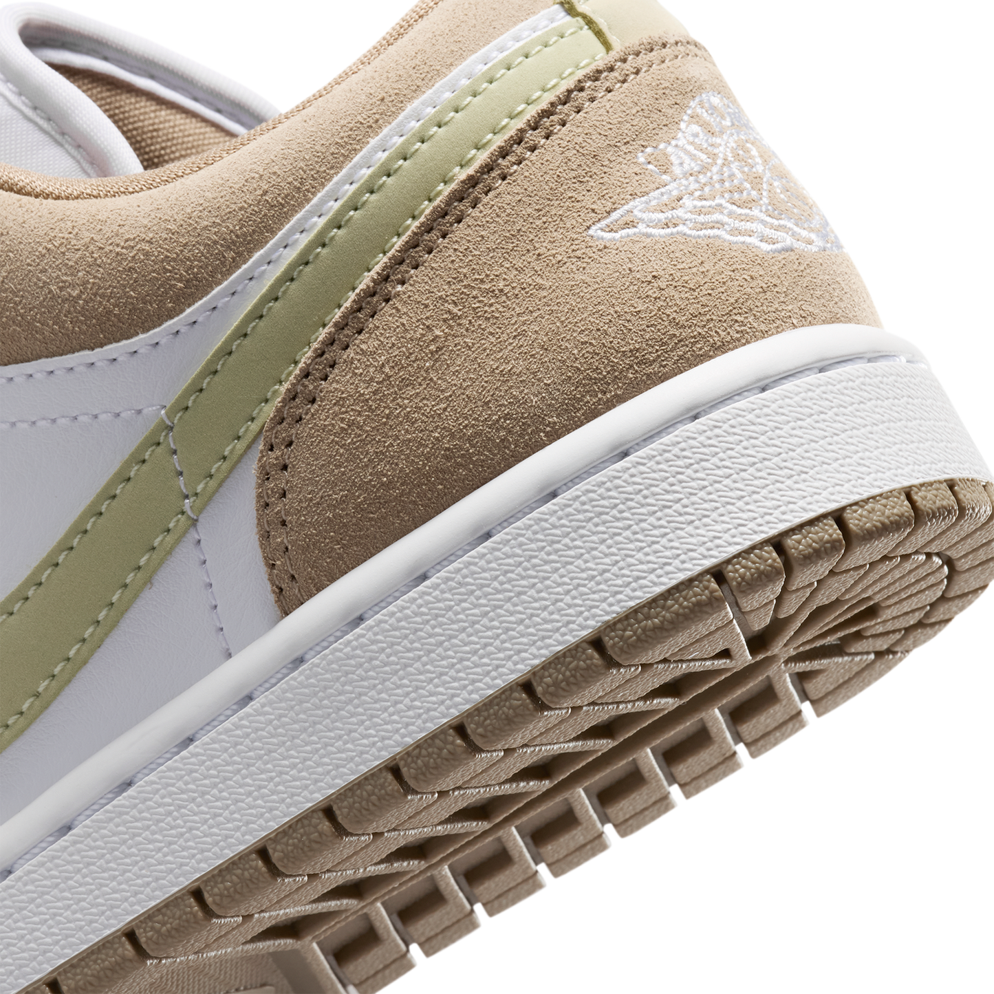 Jordan AJ 1 Low - Women's - White/Olive Aura/Khaki