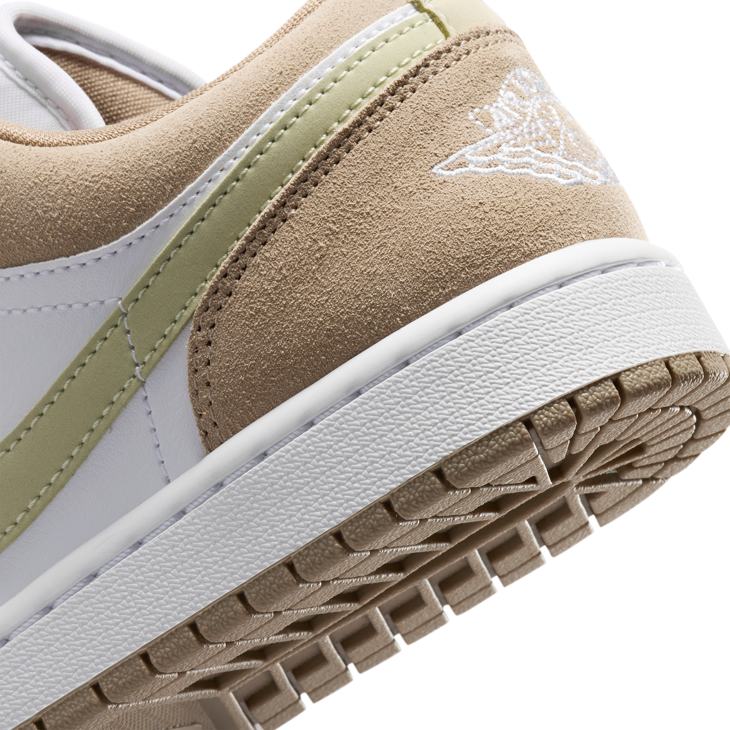 Jordan AJ 1 Low - Women's - White/Olive Aura/Khaki