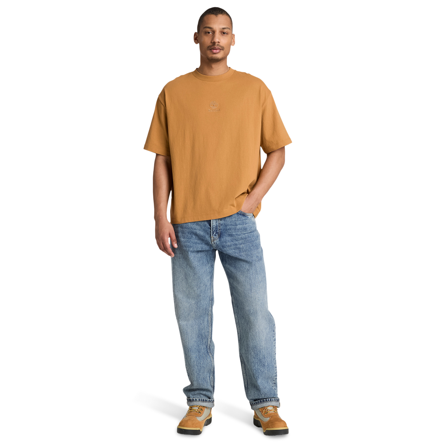 Timberland Heavyweight Short Sleeve T-shirt - Men's - Beige/Brown