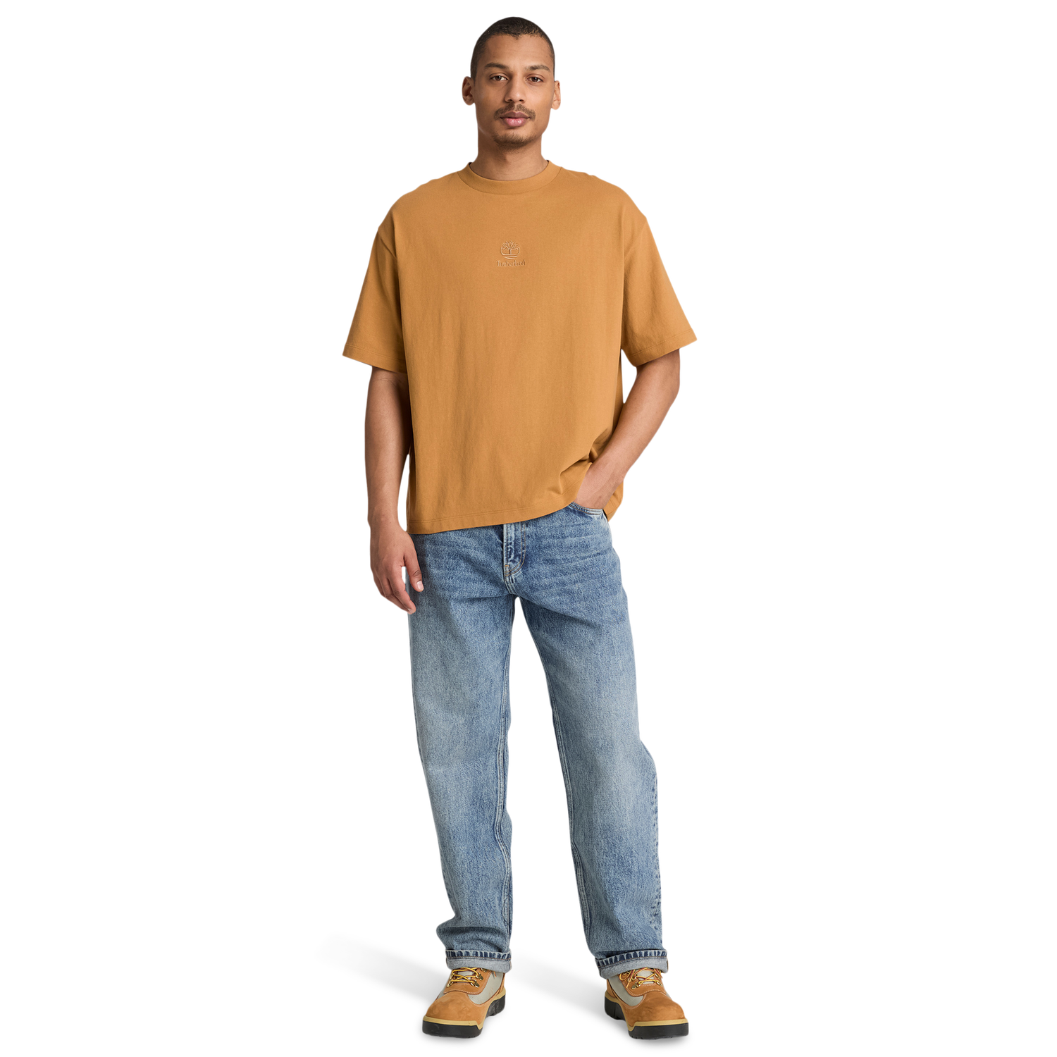 Timberland Heavyweight Short Sleeve T-shirt - Men's - Beige/Brown