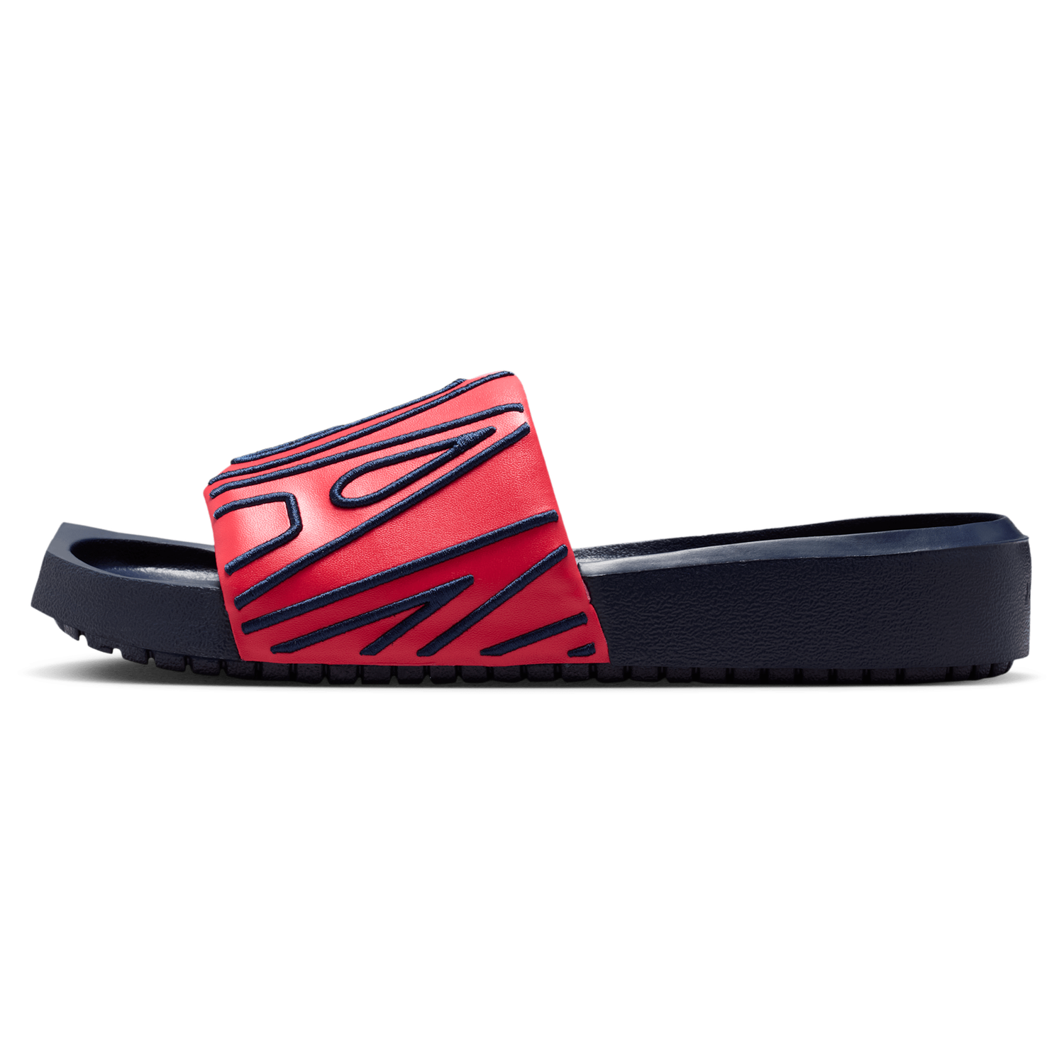 Jordan Nola Slides - Women's - Obsidian/Desert Berry/Track Red