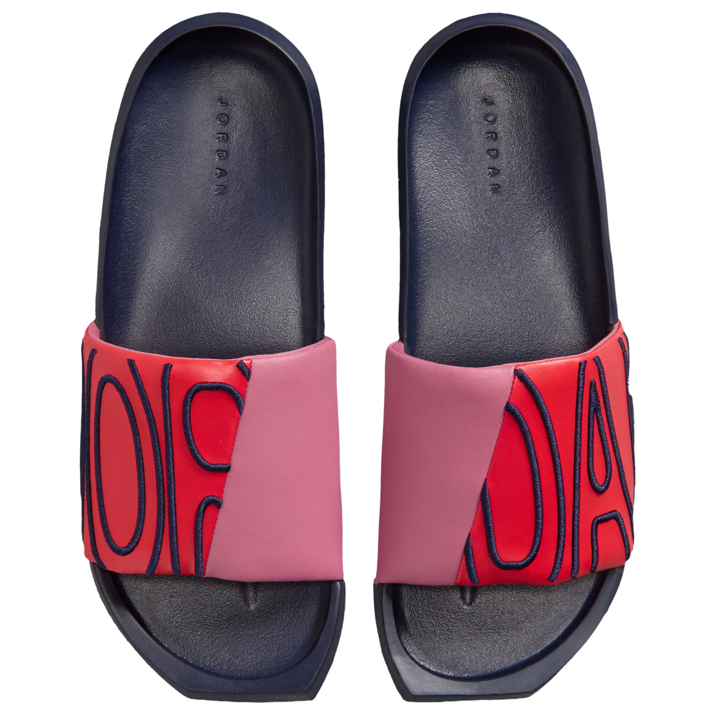 Jordan Nola Slides - Women's - Obsidian/Desert Berry/Track Red