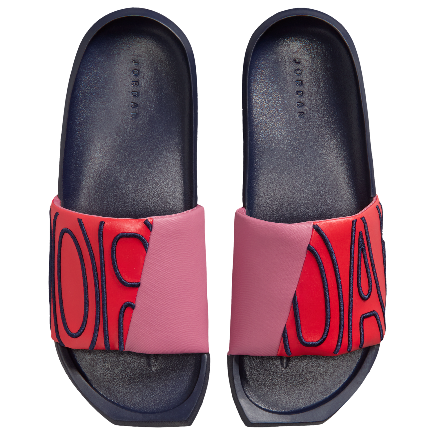 Jordan Nola Slides - Women's - Obsidian/Desert Berry/Track Red