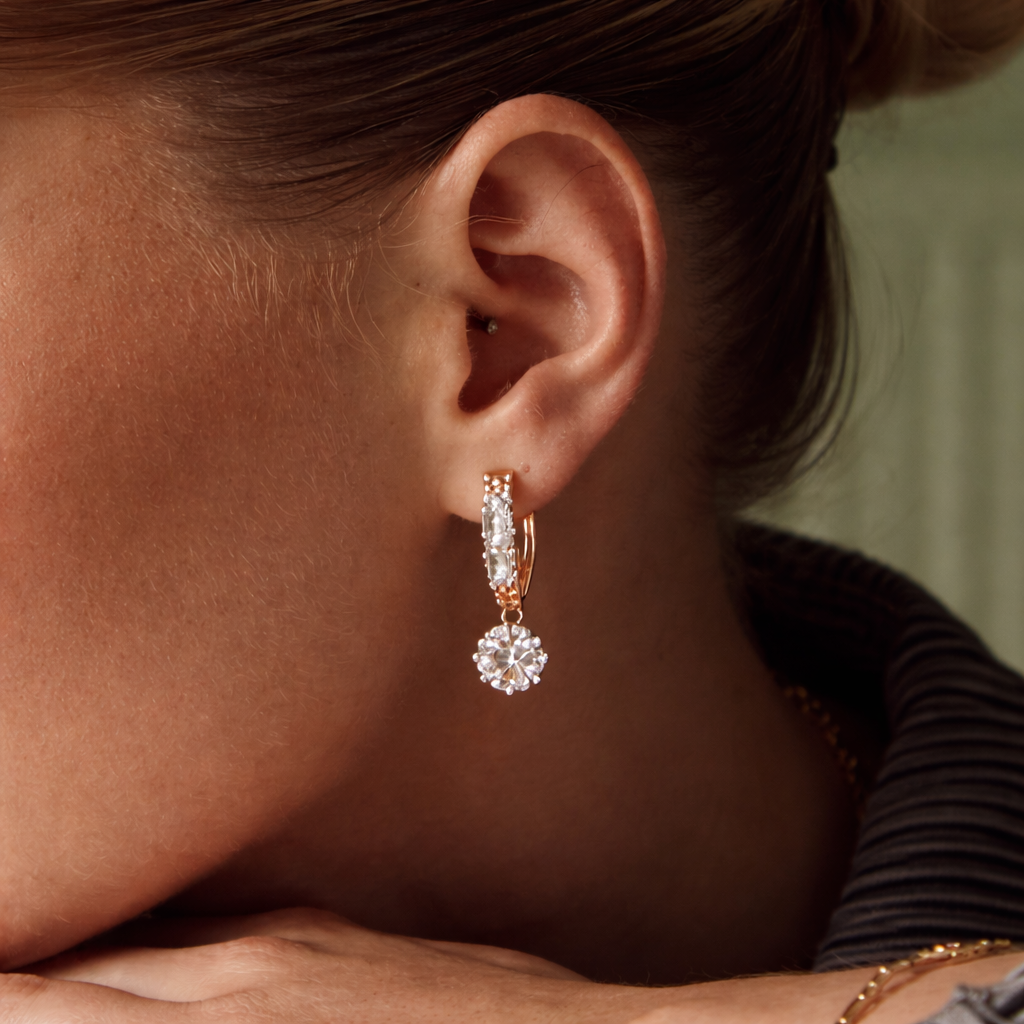 Vega Aqua Crystal Drop Earrings - foto 2