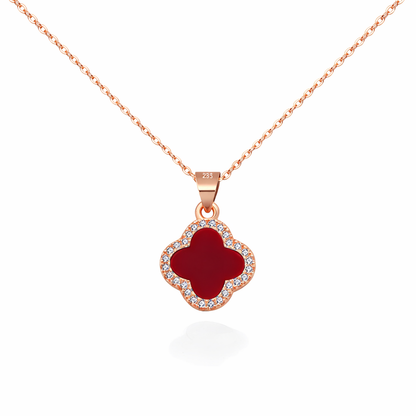 Aura Clover Pavé Necklace