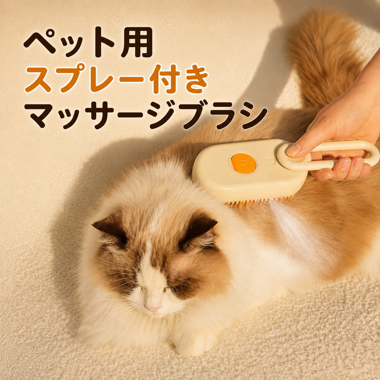 3in1 ペット用ブラシ｜スプレー・マッサージ機能付き