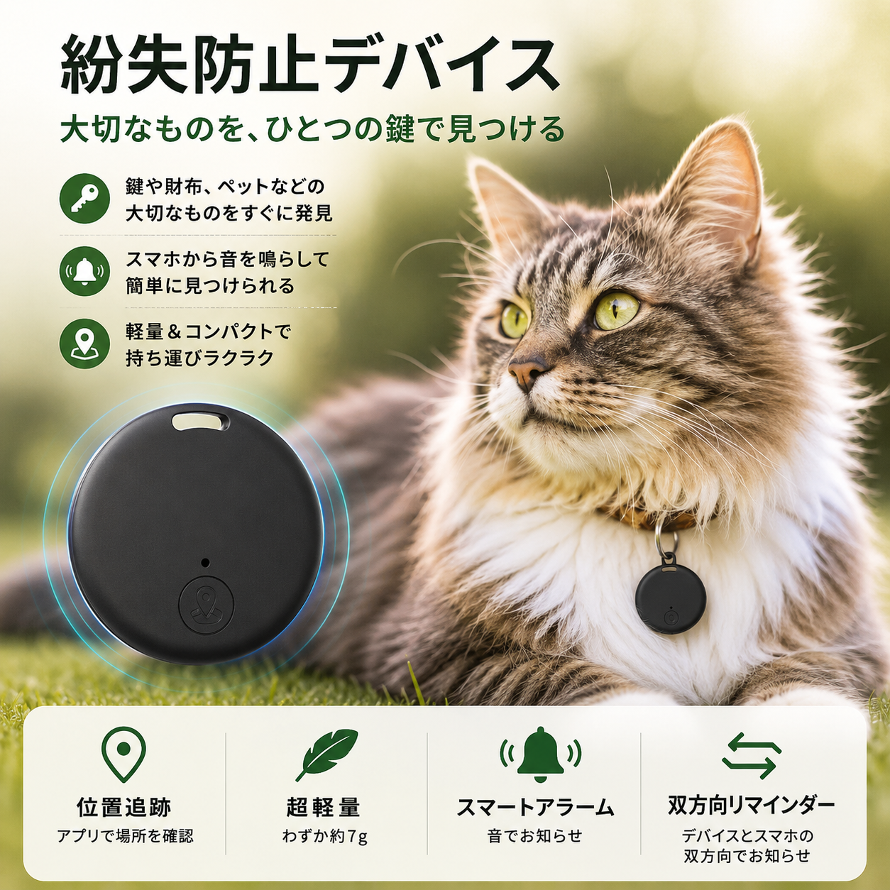 Bluetooth紛失防止スマートタグ｜ペット・鍵・財布を簡単追跡