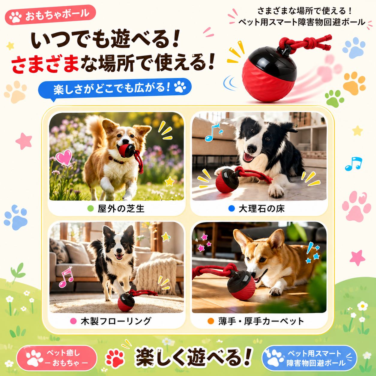 スマートローリングペットボール 夢中で遊ぶ！