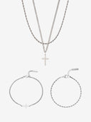 CROSS X ROPE 3MM SET | Silver