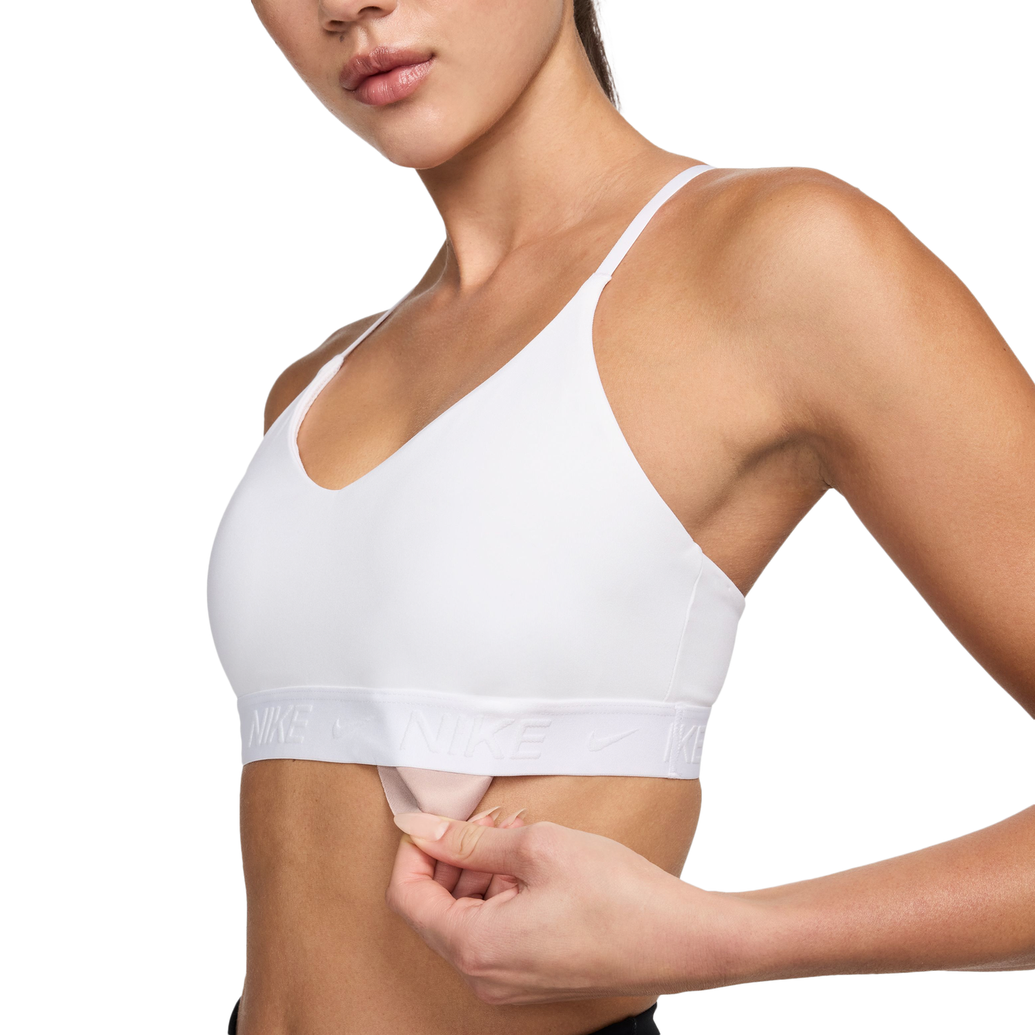 Nike Dri-FIT Indy Bra - Women's - White/Stone Mauve