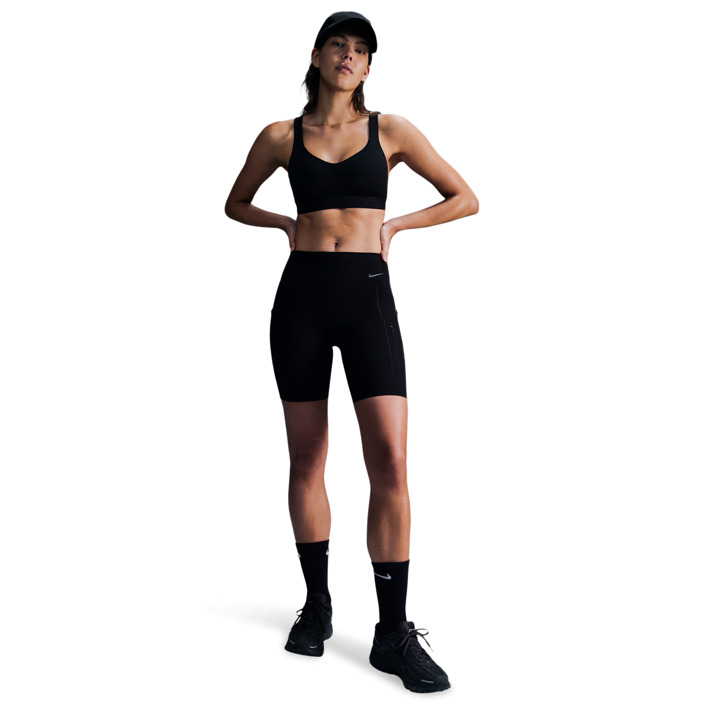 Nike Indy High DF Sports Bra - Women's - Black/Black/Black