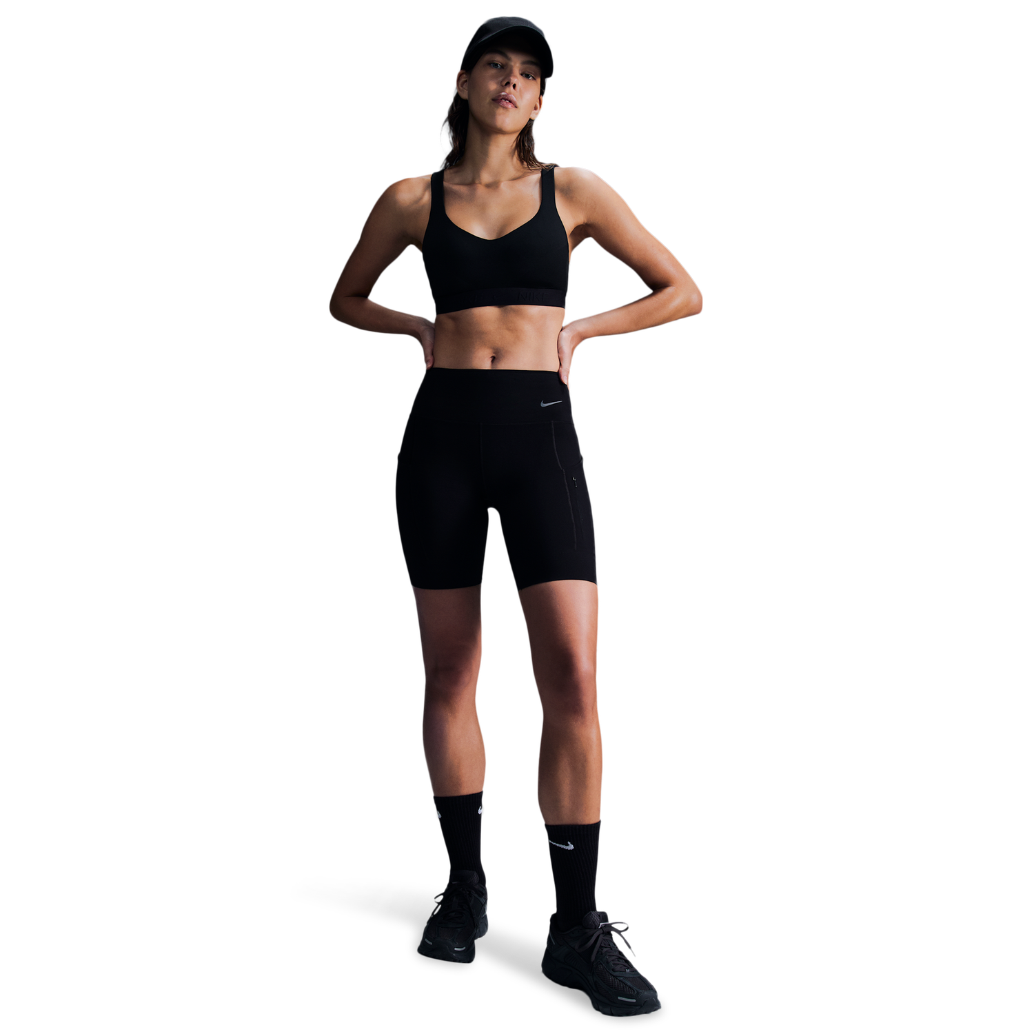 Nike Indy High DF Sports Bra - Women's - Black/Black/Black