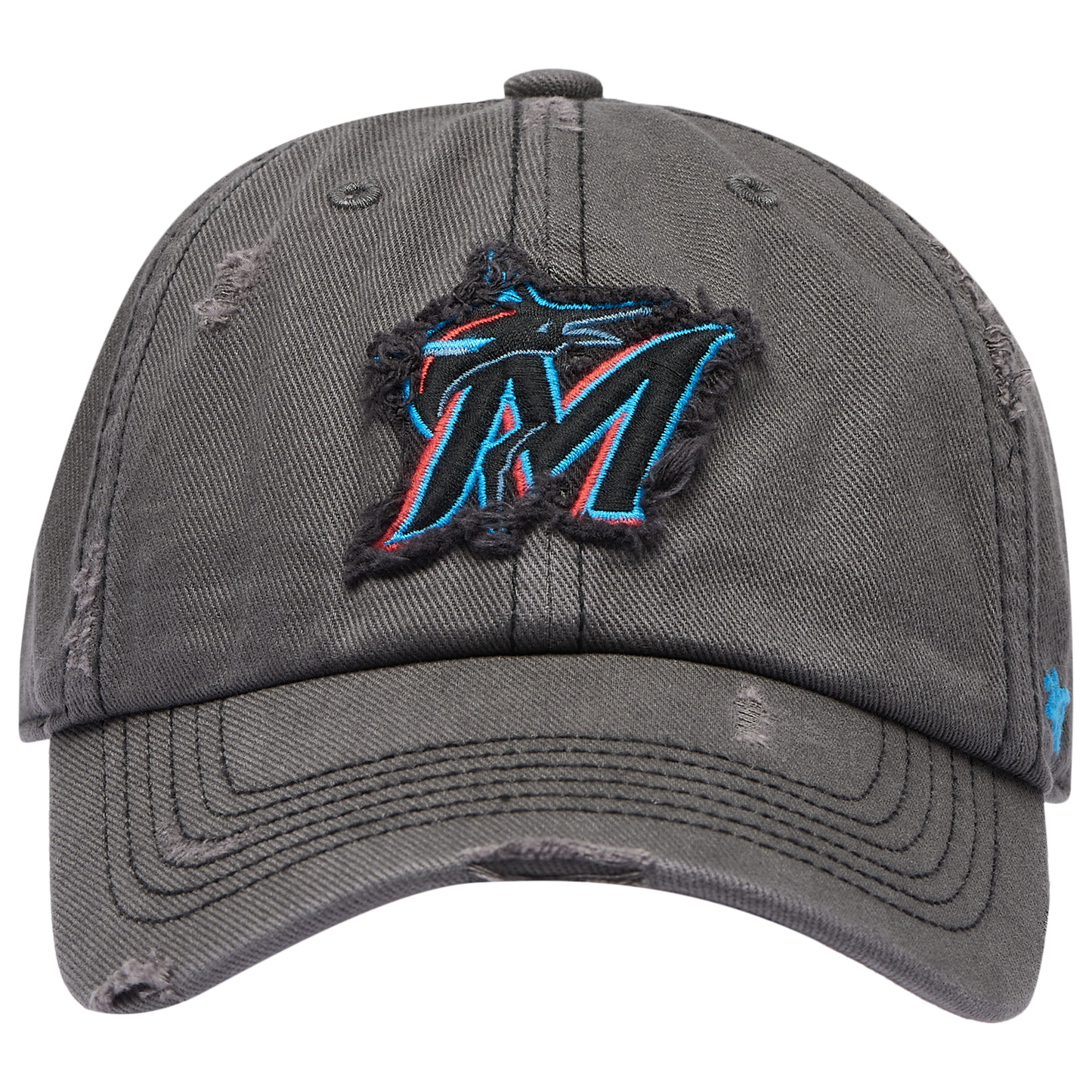 47 Brand Marlins Weathered 47 Clean Up Cap - Men's - Black/Multi