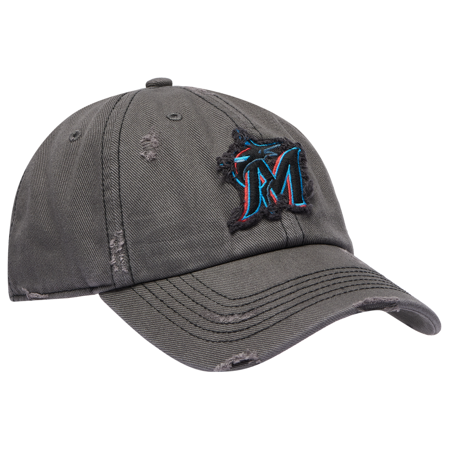47 Brand Marlins Weathered 47 Clean Up Cap - Men's - Black/Multi