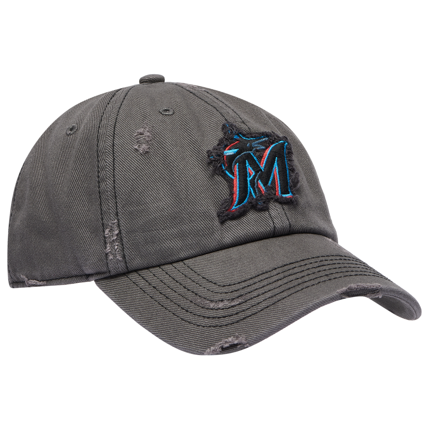 47 Brand Marlins Weathered 47 Clean Up Cap - Men's - Black/Multi