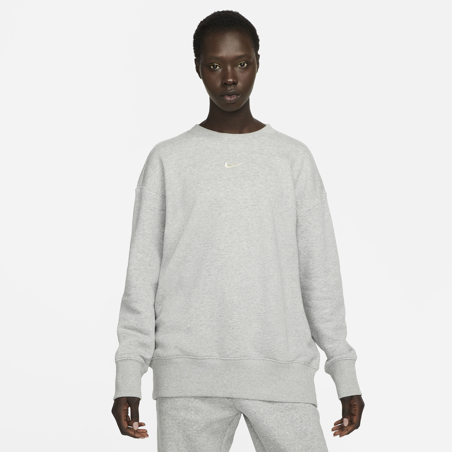 Nike Phoenix OS Fleece Crew - Women's - Sail/Dark Grey Heather