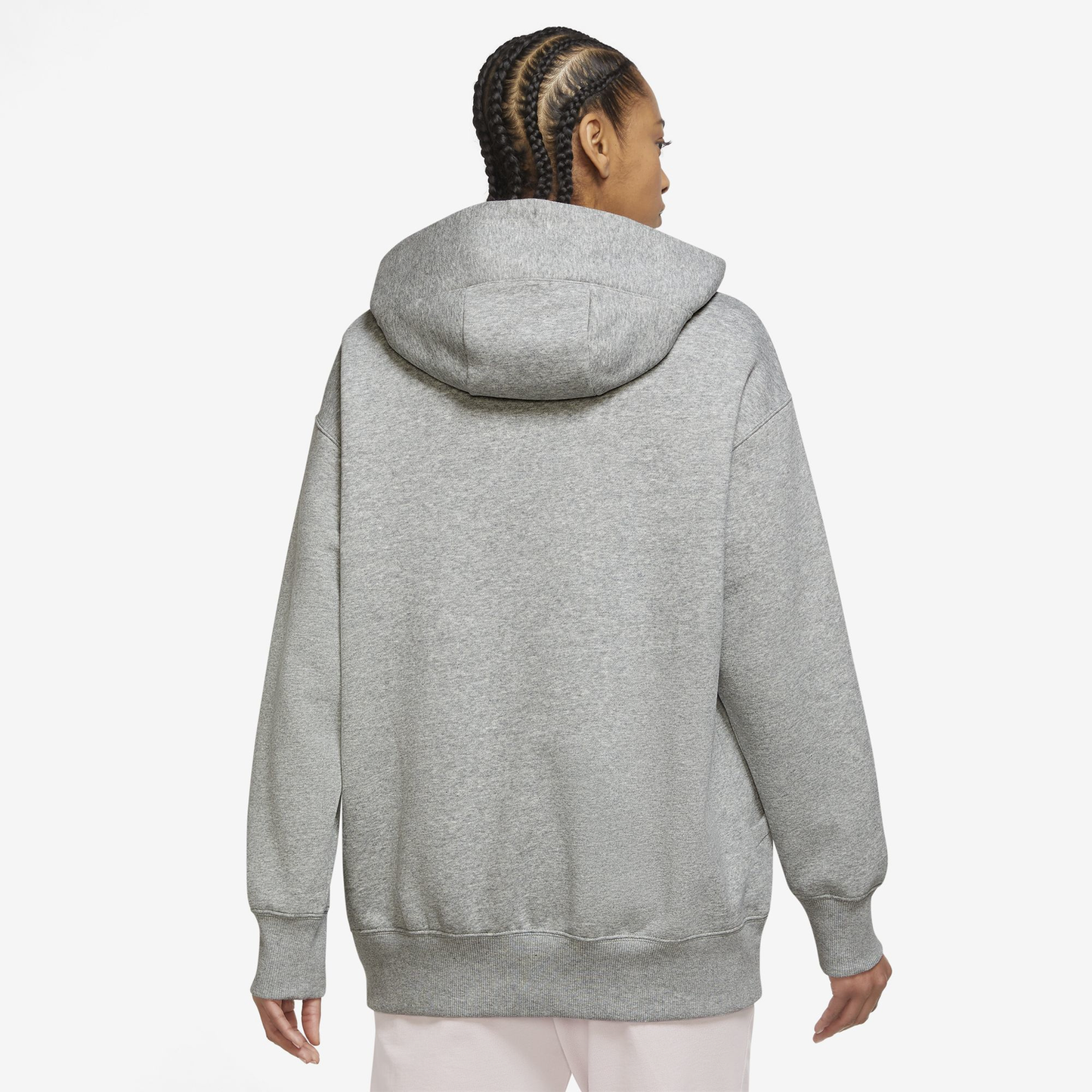 Nike Phoenix Fleece OS  Pullover Hoodie - Women's - White/Dark Grey Heather