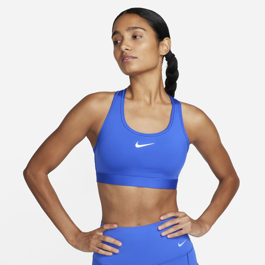 Nike Dri-FIT Swoosh Medium Support Bra - Women's - Hyper Royal/White