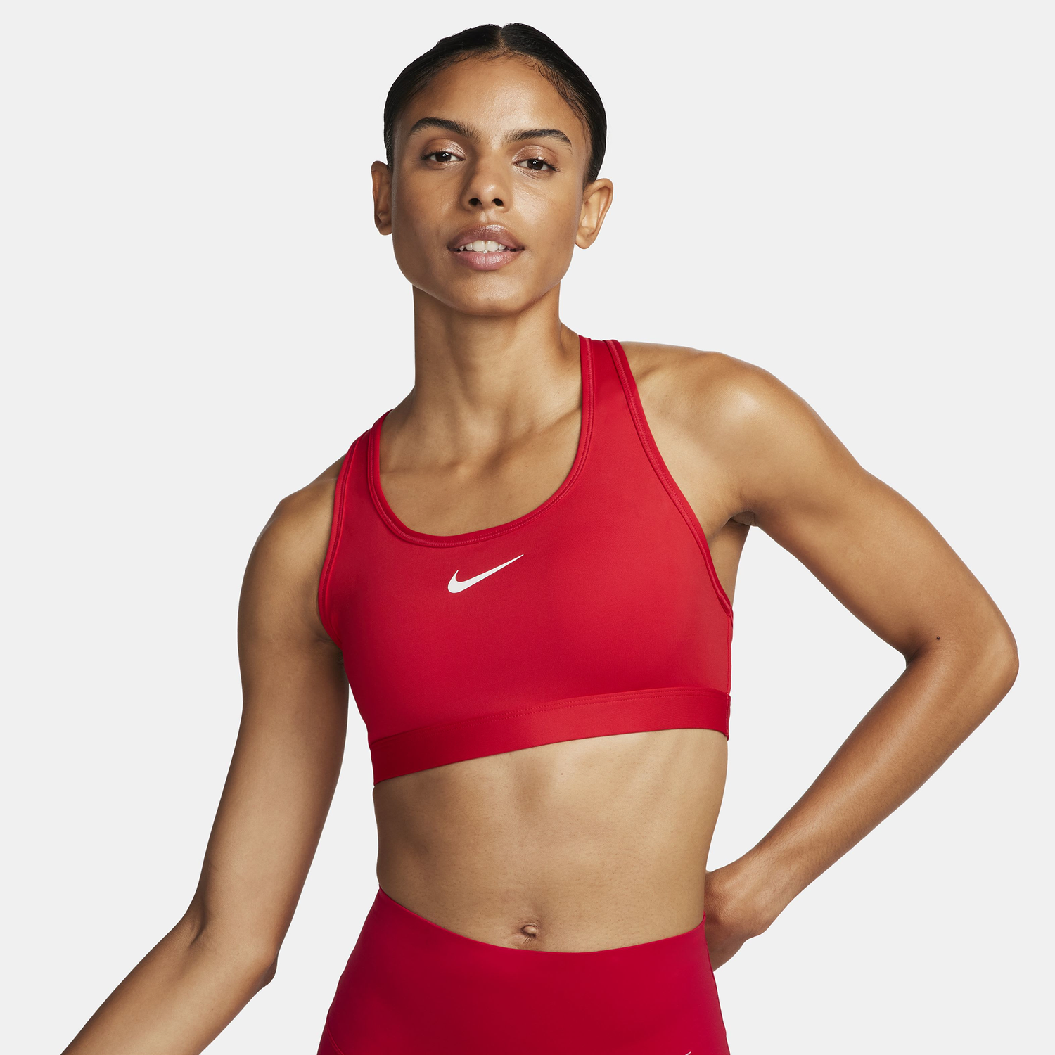 Nike Dri-FIT Swoosh Medium Support Bra - Women's - University Red/White