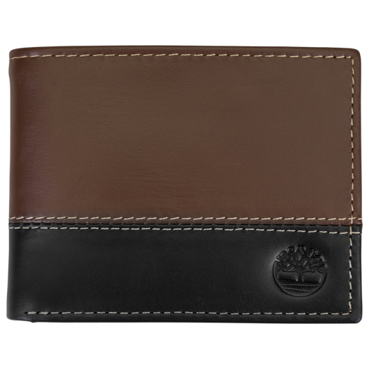 Timberland Hunter Two-Tone Leather Commuter Wallet - Men's - Black/Brown