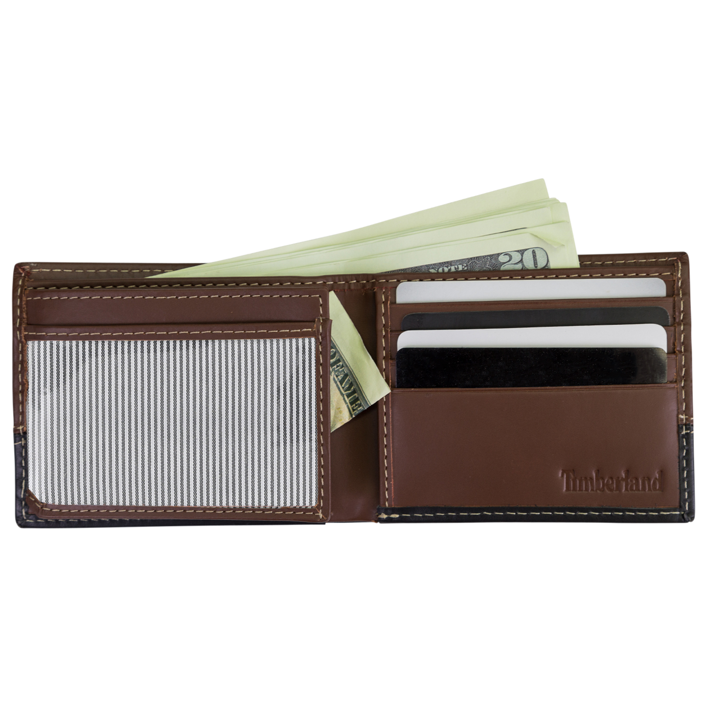 Timberland Hunter Two-Tone Leather Commuter Wallet - Men's - Black/Brown