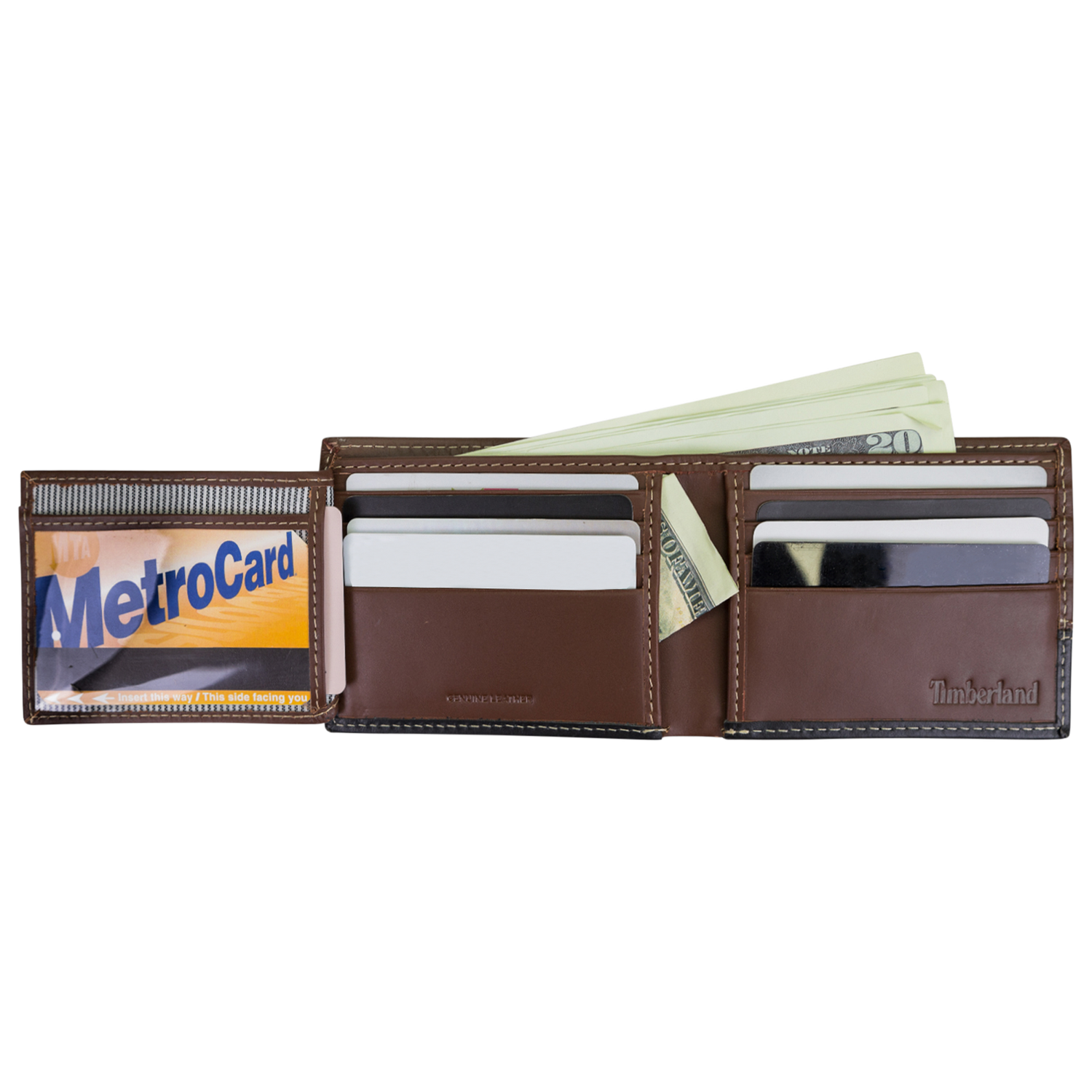 Timberland Hunter Two-Tone Leather Commuter Wallet - Men's - Black/Brown