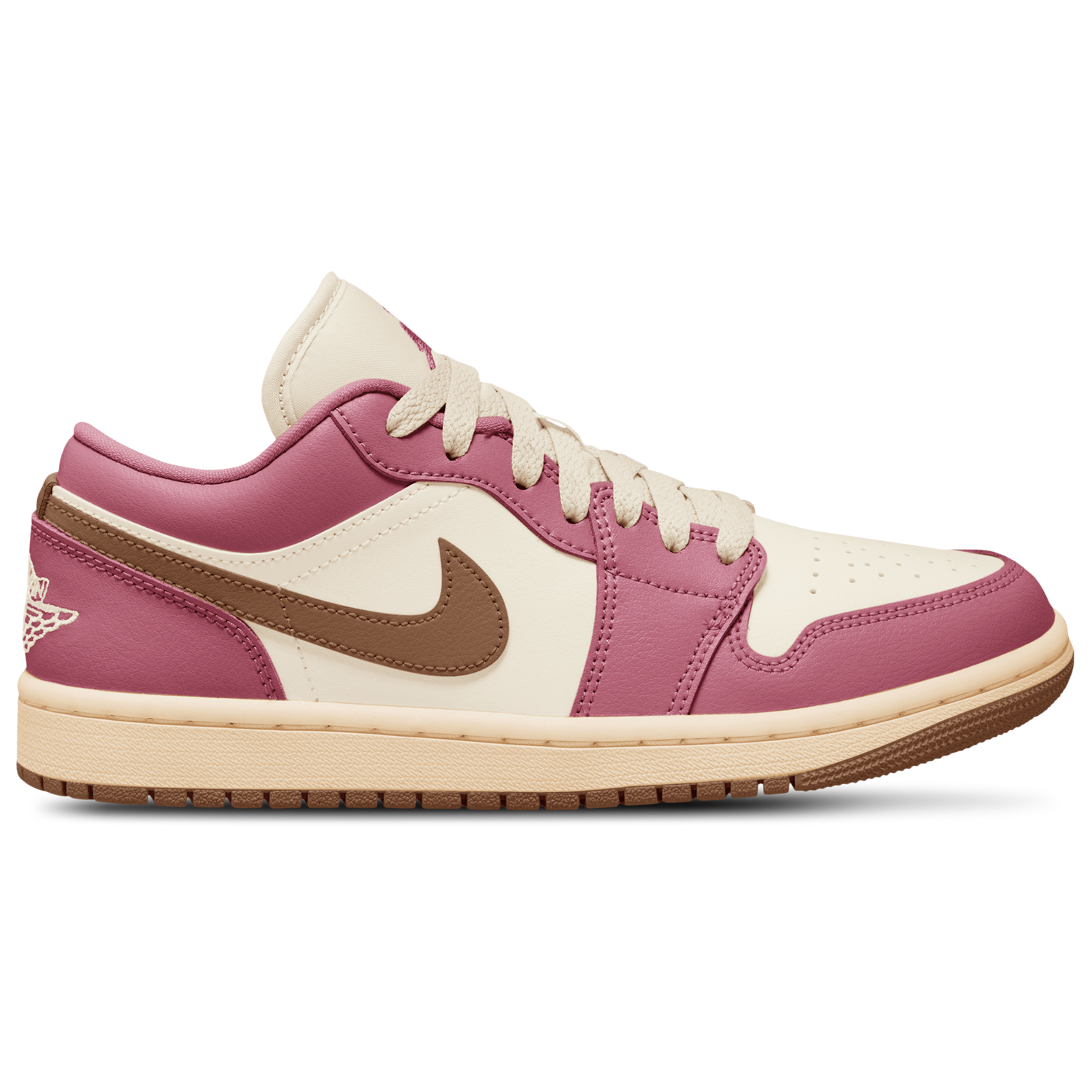 Jordan AJ 1 Low - Women's - Pink/White/Brown