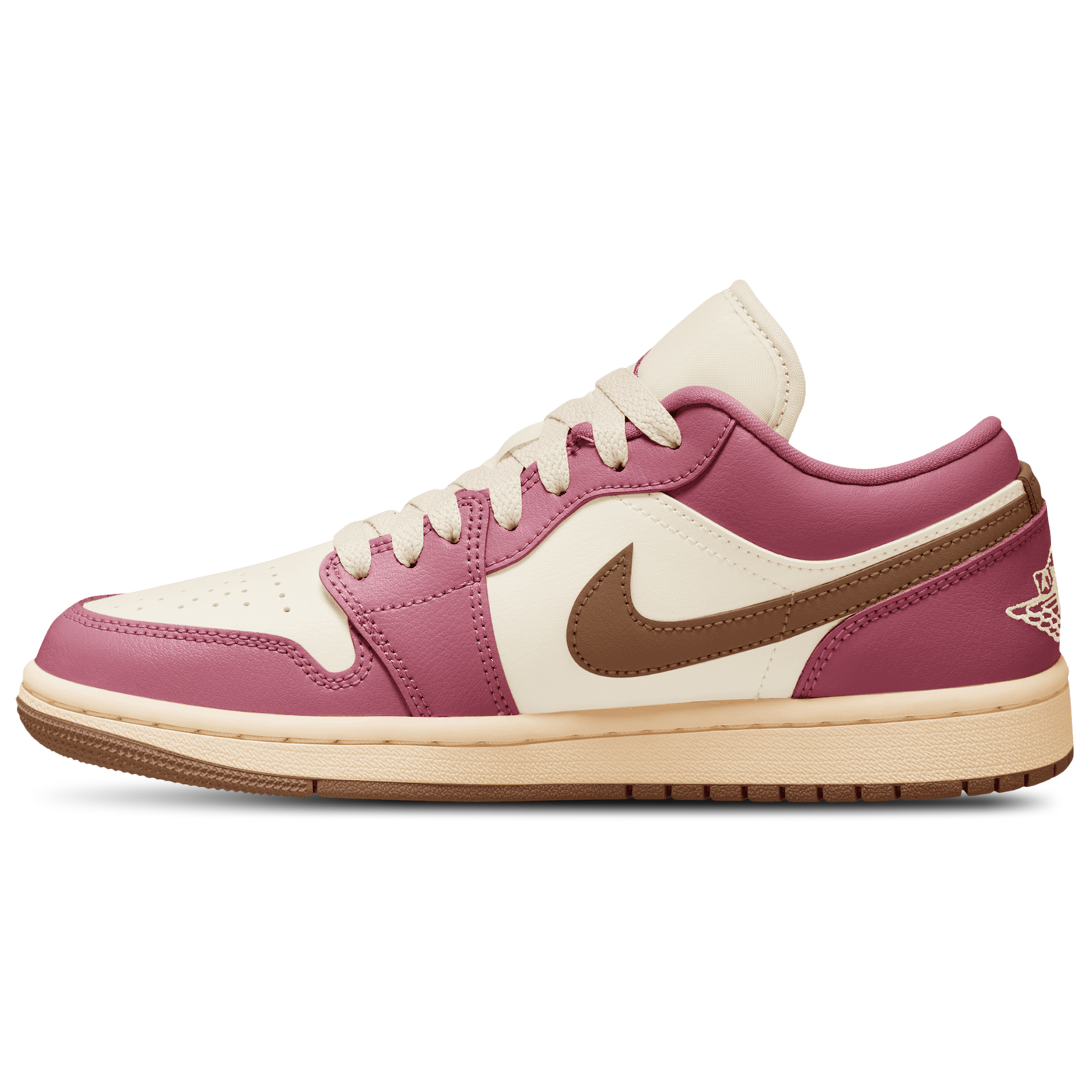 Jordan AJ 1 Low - Women's - Pink/White/Brown