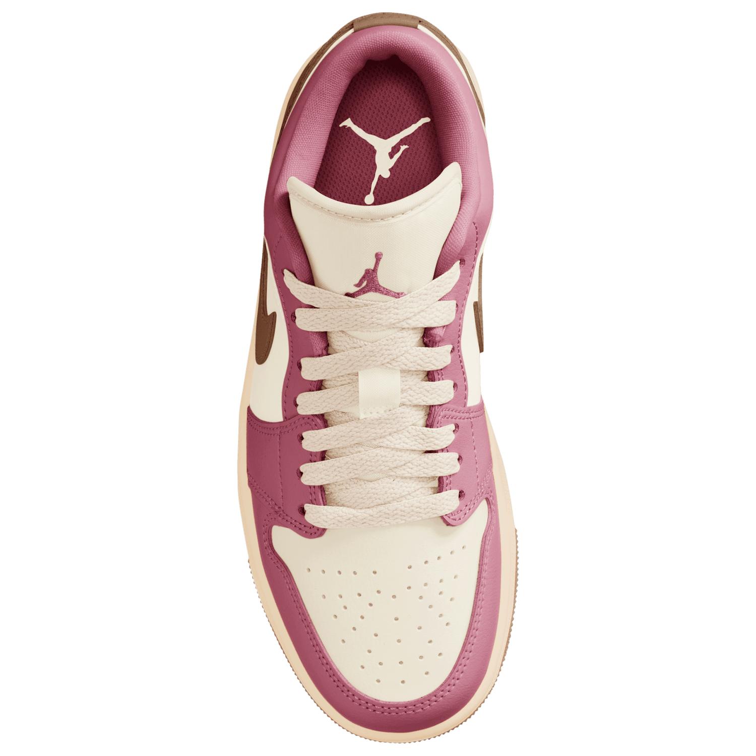 Jordan AJ 1 Low - Women's - Pink/White/Brown