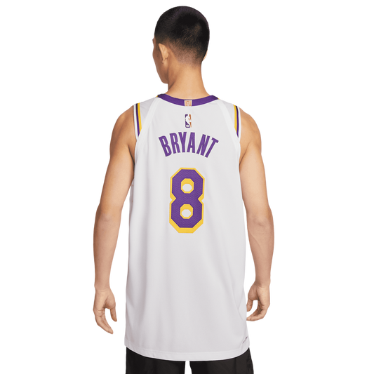 Nike Lakers Association Edition Jeresey - Men's - White/Yellow/Purple