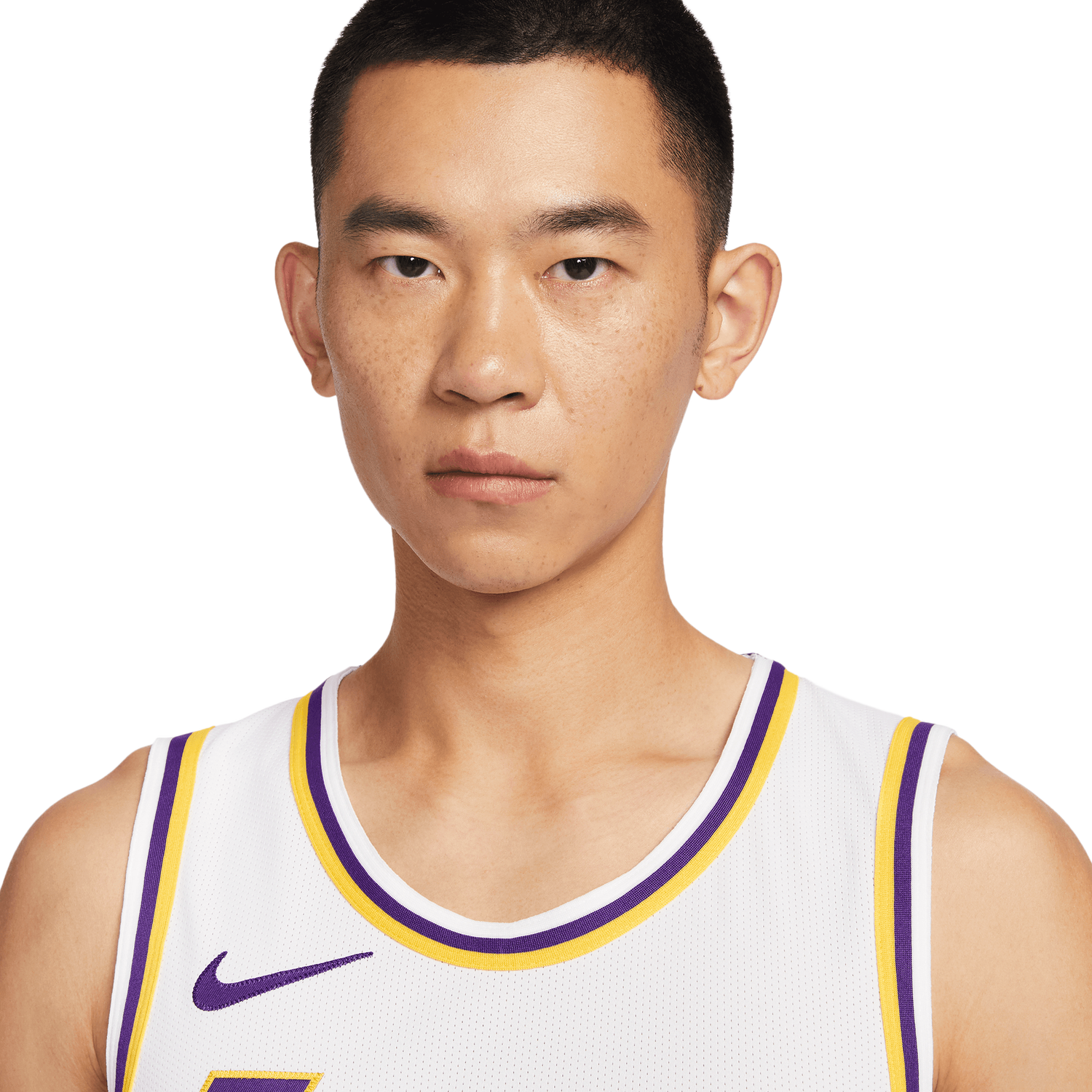Nike Lakers Association Edition Jeresey - Men's - White/Yellow/Purple