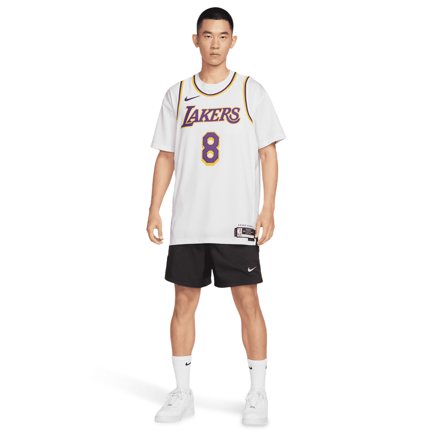 Nike Lakers Association Edition Jeresey - Men's - White/Yellow/Purple