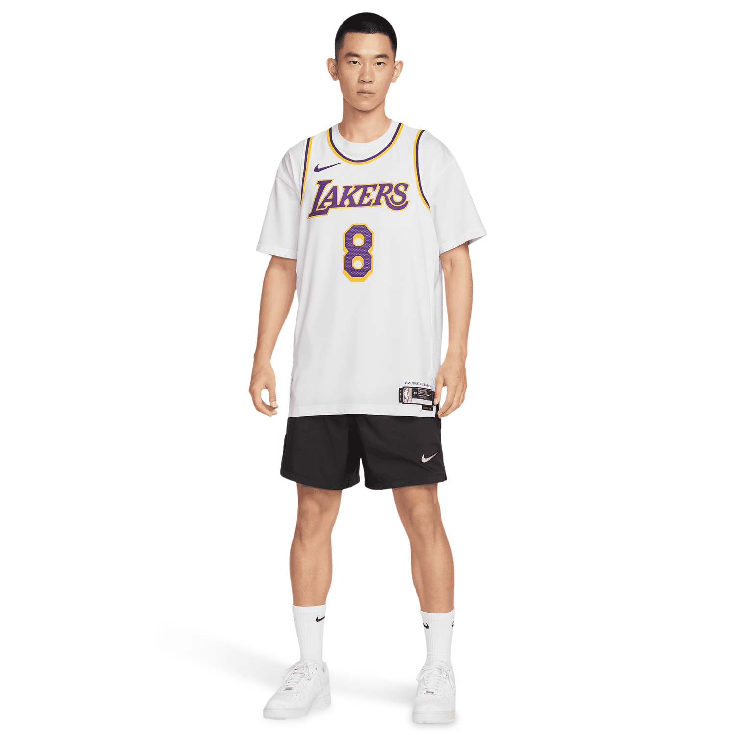Nike Lakers Association Edition Jeresey - Men's - White/Yellow/Purple