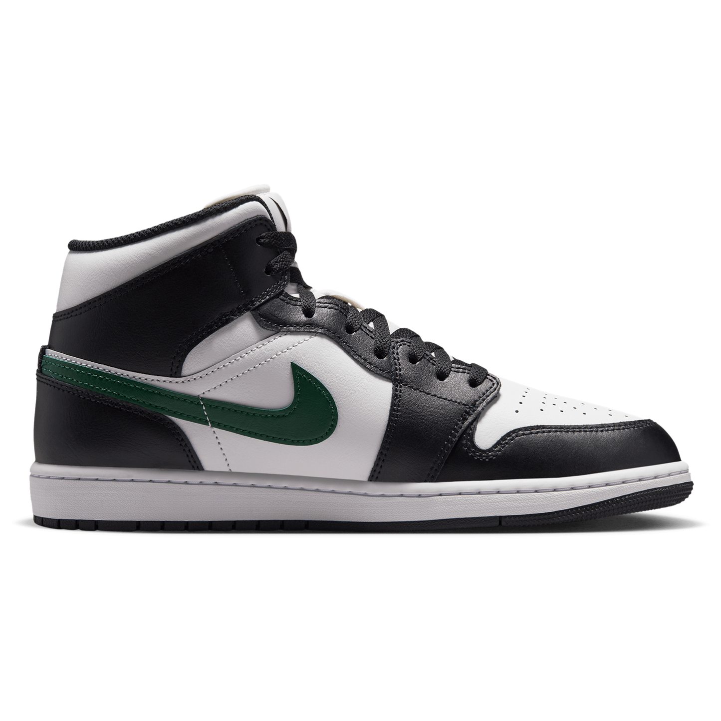 Jordan AJ 1 Mid - Men's - Black/Summit White/Gorge Green