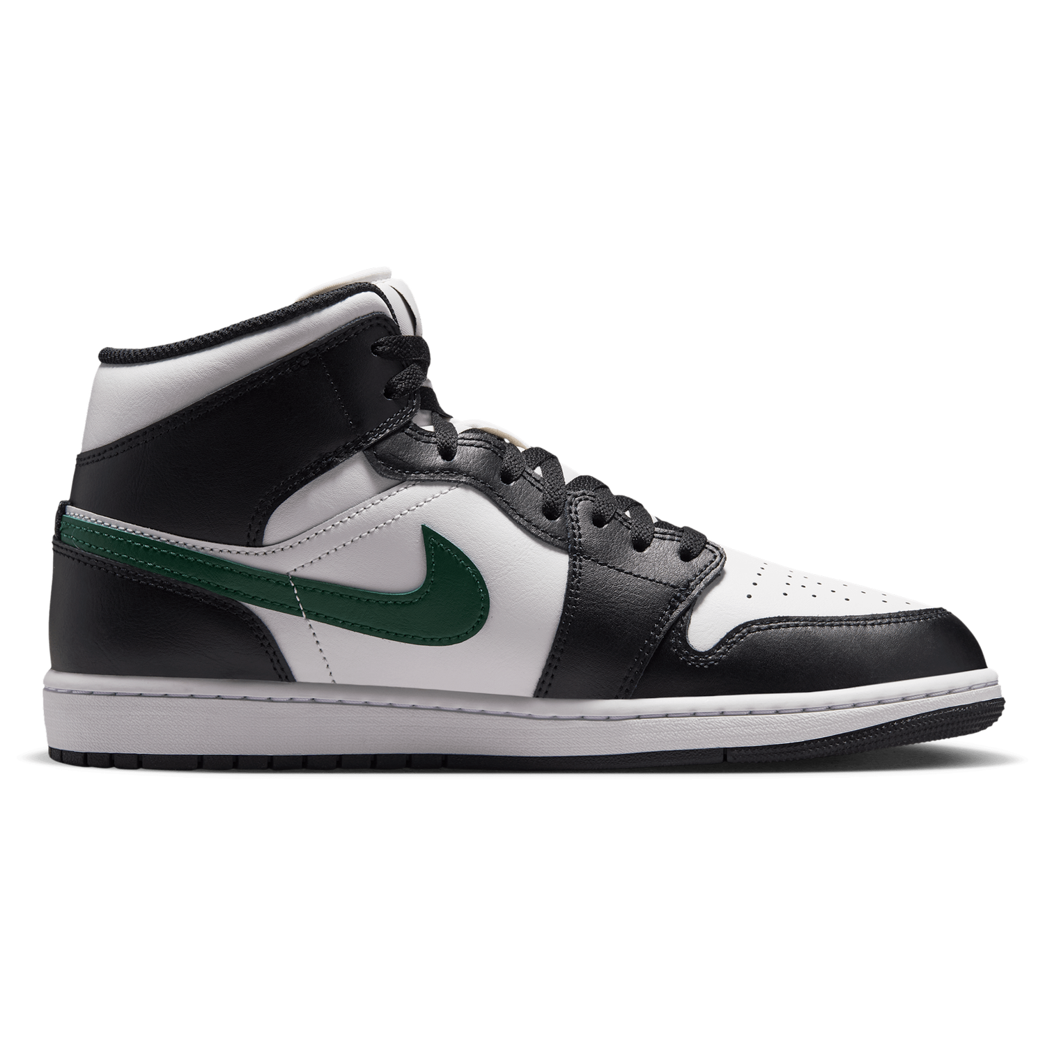 Jordan AJ 1 Mid - Men's - Black/Summit White/Gorge Green