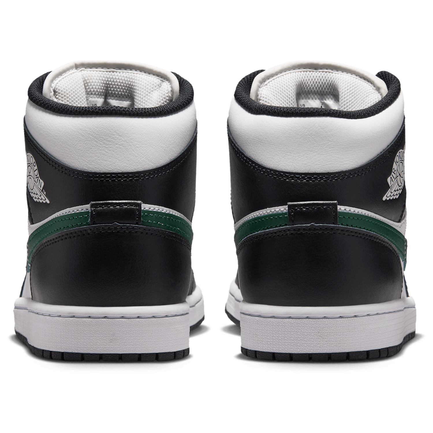 Jordan AJ 1 Mid - Men's - Black/Summit White/Gorge Green