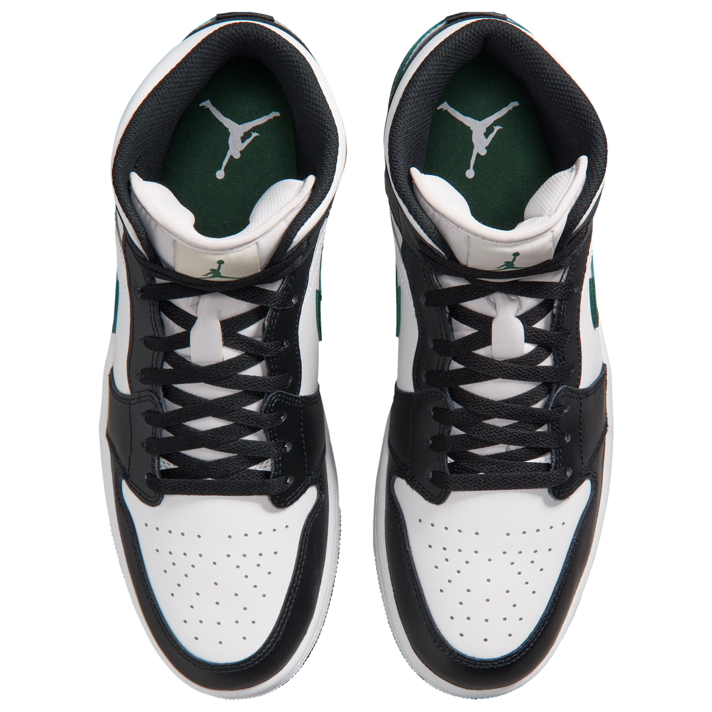 Jordan AJ 1 Mid - Men's - Black/Summit White/Gorge Green
