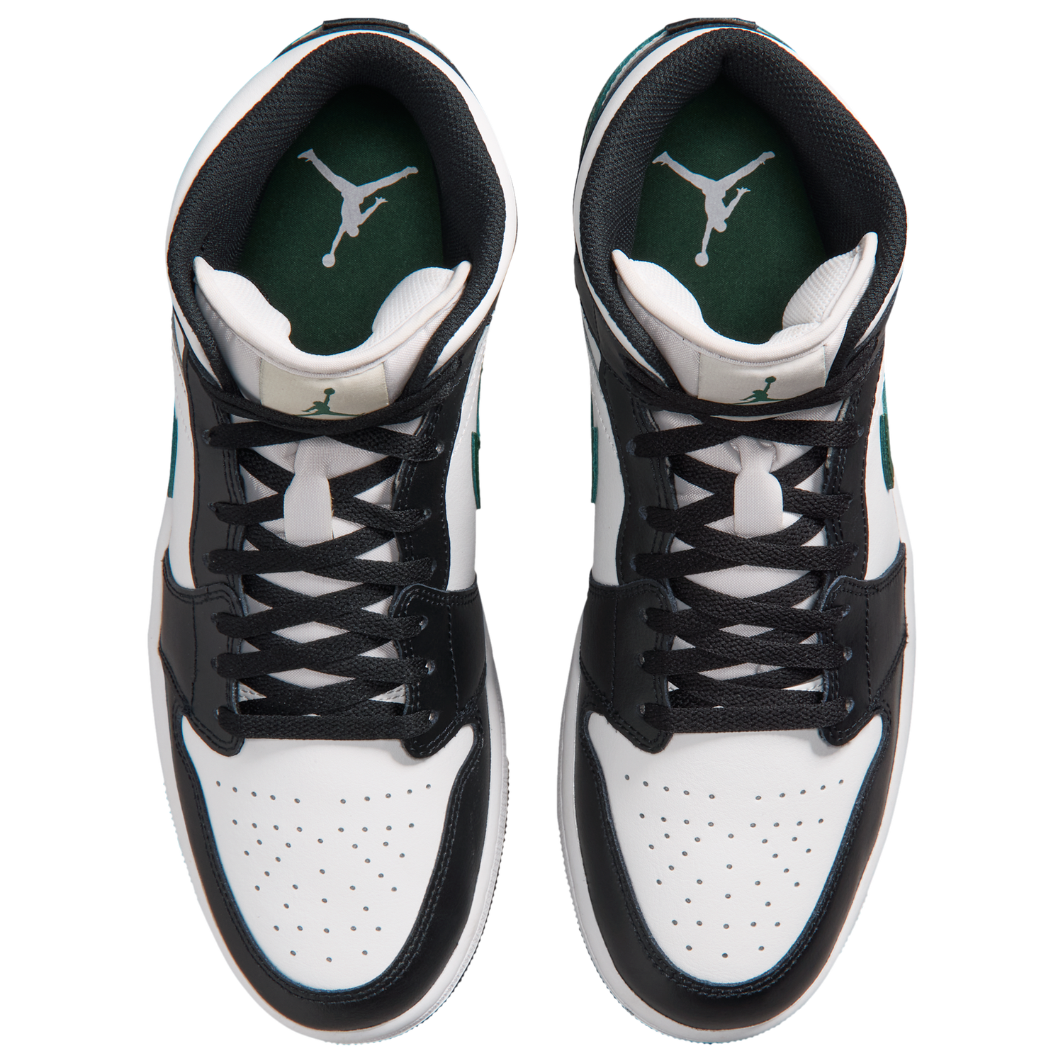 Jordan AJ 1 Mid - Men's - Black/Summit White/Gorge Green